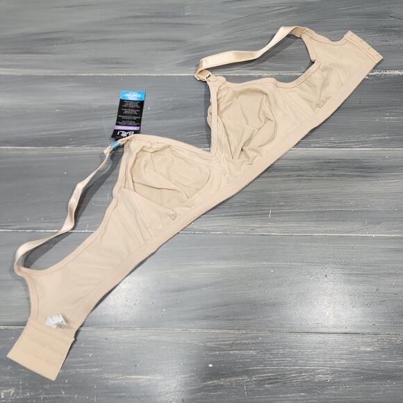 Bali Wire Free Bra 40C Double Support Cotton Style 3036 Beige FLAW - Picture 7 of 11